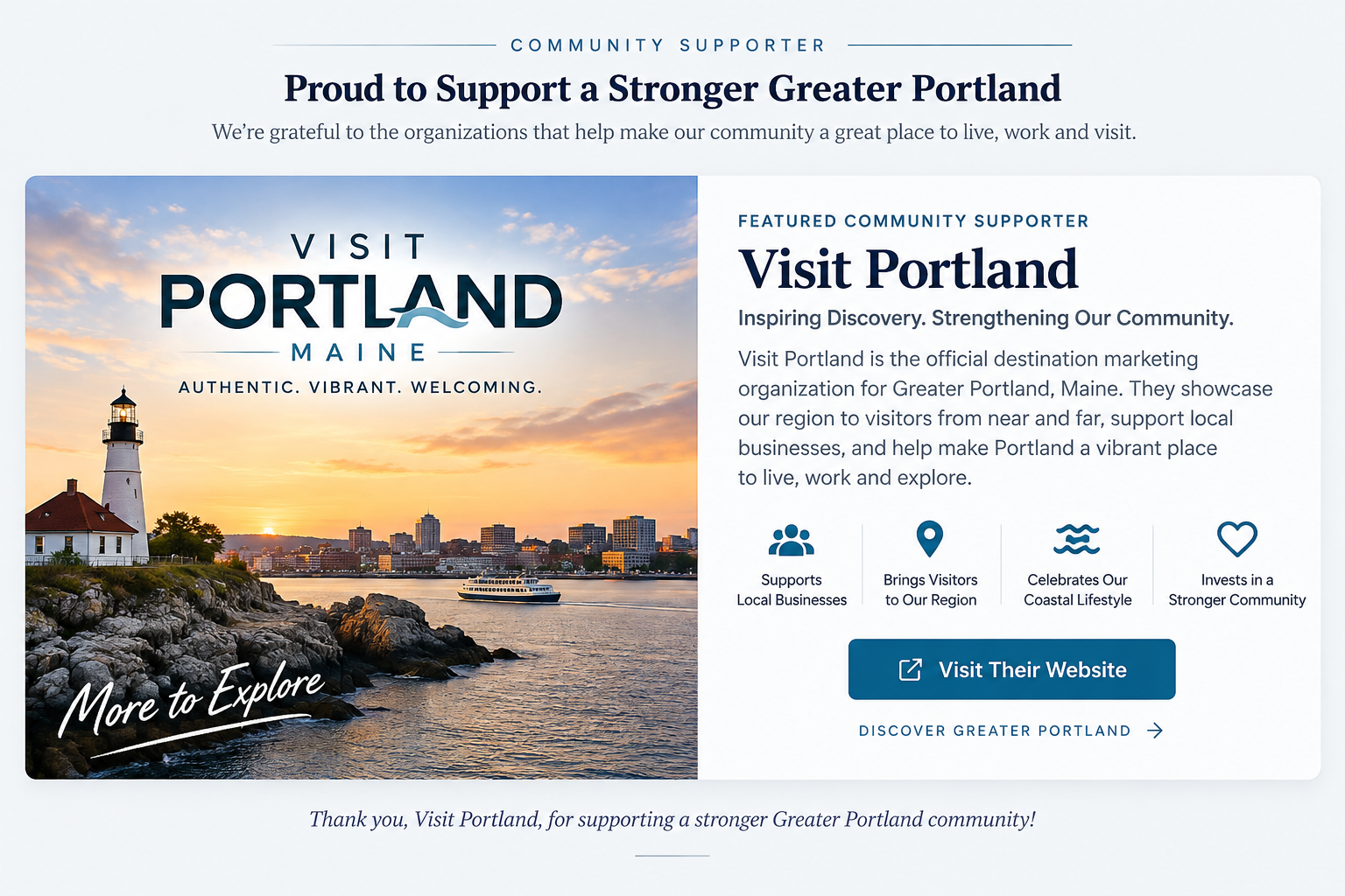 Visit Portland, featured as a Portland Contractor Guide Community Supporter